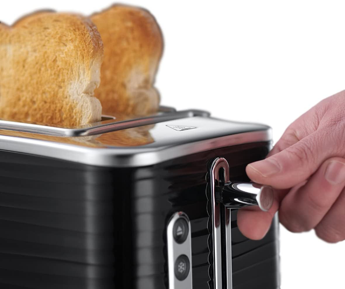 24371 Inspire High Gloss Plastic Two Slice Toaster, Black