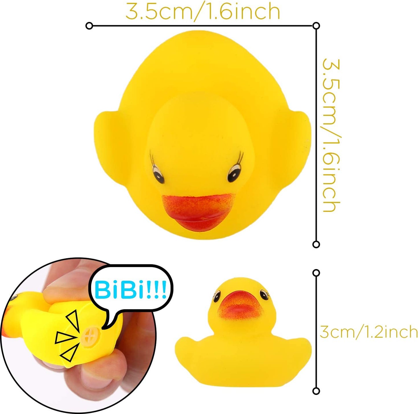 50Pcs Rubber Ducky Bath Toy for Kids, Float and Squeak Mini Small Yellow Ducks Bathtub Toys for Shower/Birthday/Party Supplies