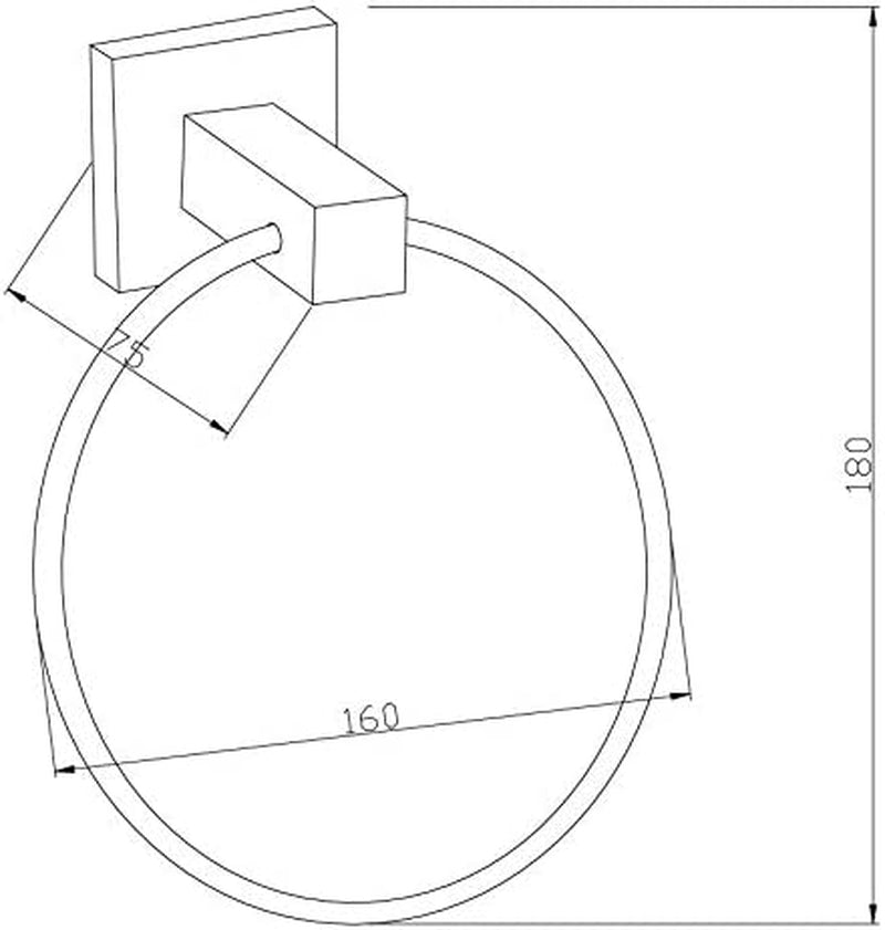 BGL Towel Ring Minimalist Wall-Mounted with Chrome Plated for Bathroom