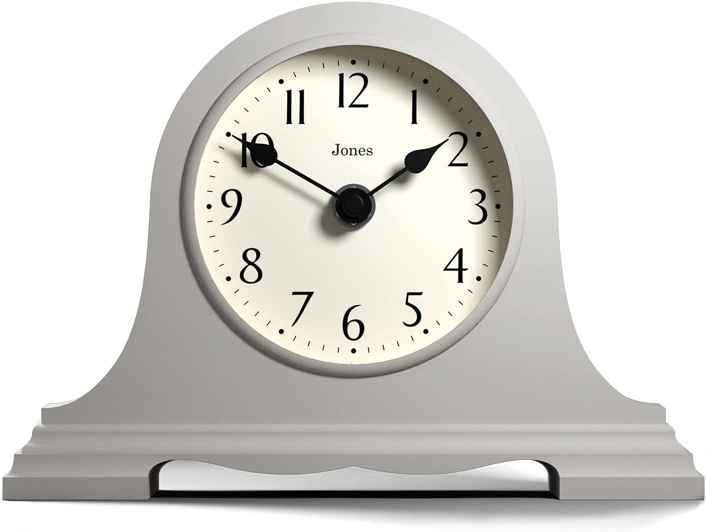 ® Speakeasy Mantel Clock - Traditional/Classic Design - Bedroom Clock - Living Room Clock - Office Clock - Mantel Clock - Desk Clock - Shelf Clock - Small Clock (Grey)