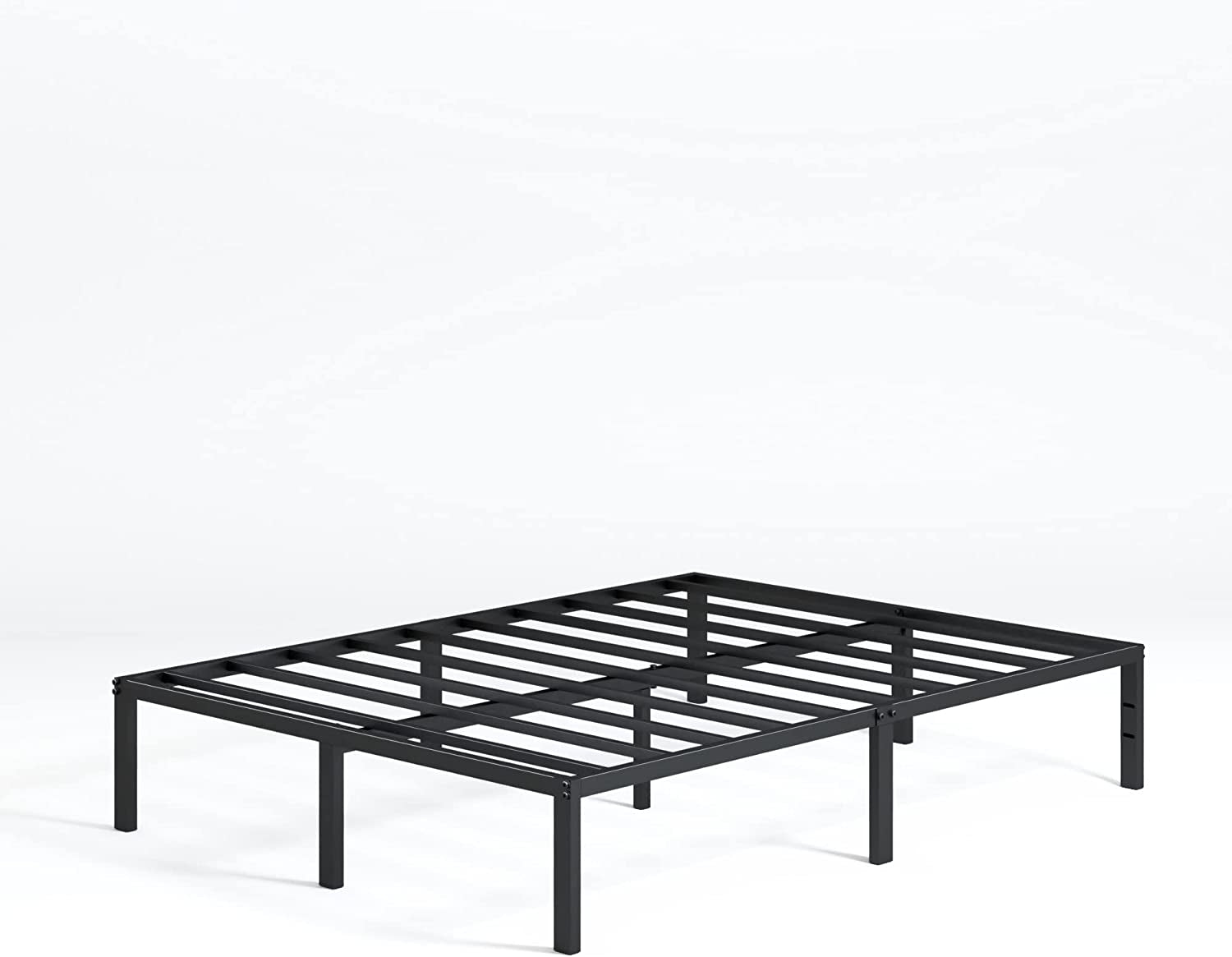 Yelena 36 Cm Metal Platform Bed Frame | Steel Slat Support | Easy Assembly | under Bed Storage | King | Black