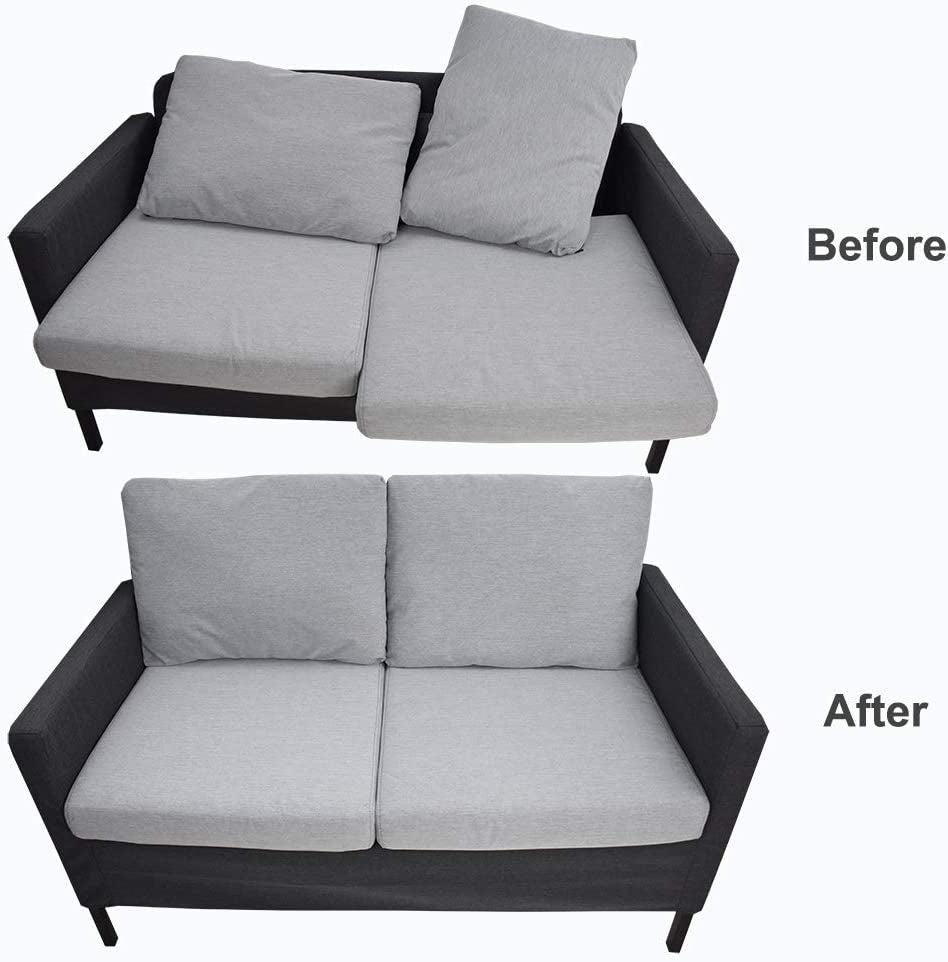 Non Slip Cushion Pad, Hook Loop Tape for Reduce Couch Cushions Sliding (10 X 15 CM)- (8PCS, Black)