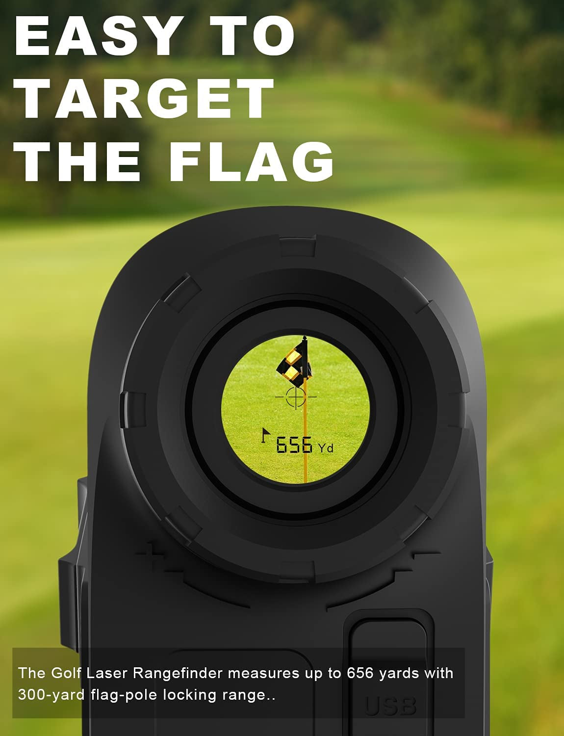 Rechargeable Golf Range Finder with Slope, Mileseey Pf280Pro 656Yard Range Finder with Precise Flag Pole Lock, 6X Magnification, Golf Scanning, Distance/Speed Measurement for Hunting/Golf