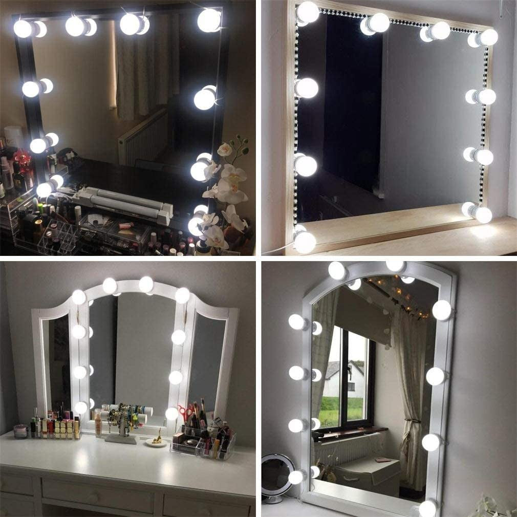 Vanity Mirror Lights Kits Hollywood Style LED Makeup Lights with 10 Dimmable Bulbs for Makeup Dressing Table with 5-Level Adjustable Brightness Touch Dimmer