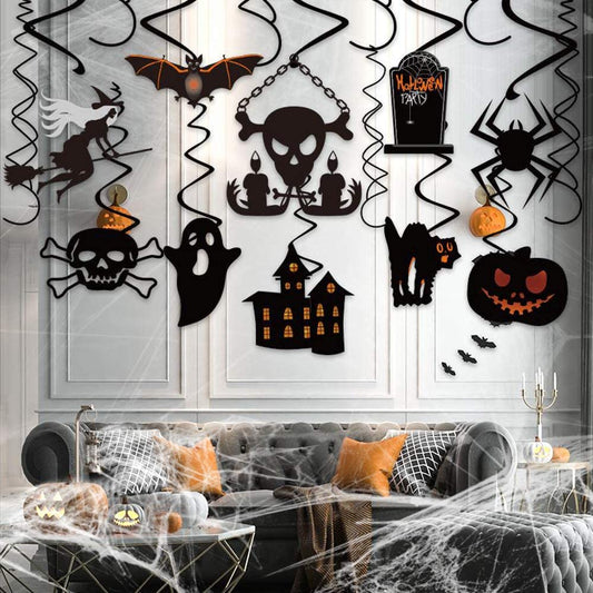 Halloween Party Hanging Decorations Halloween Hanging Swirl with Spiderweb Cobweb for Halloween Party Indoor Decorations