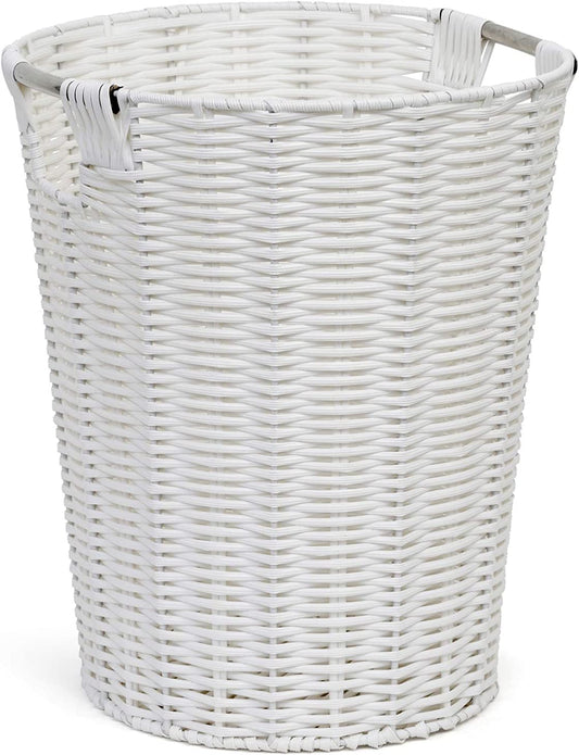 White Resin Plastic Strong round Waste Paper Bin/Basket/Storage -Ideal for Home, Office, Hotels