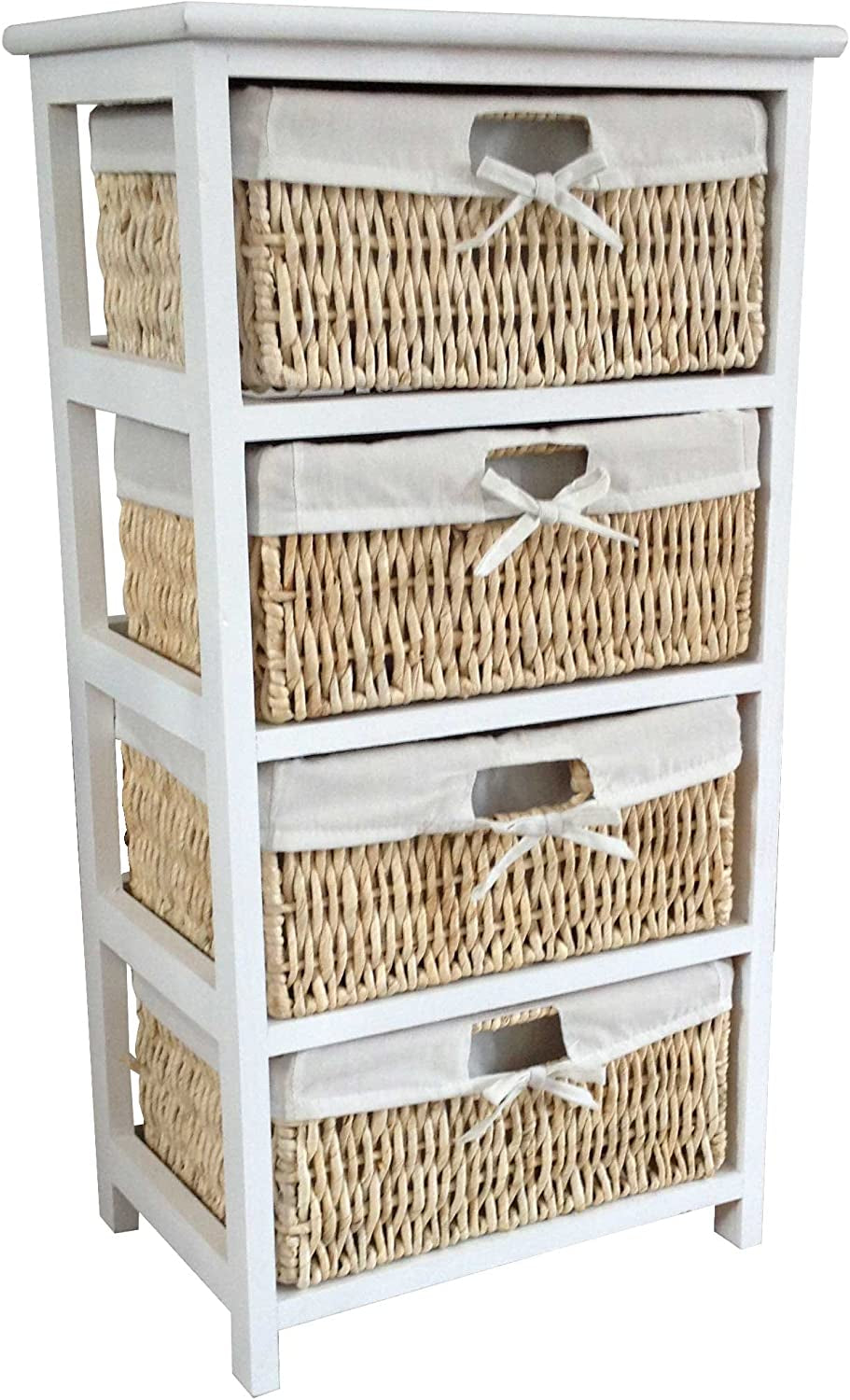 Maize 4-Drawer Bathroom/Bedroom Storage Unit, Wood, White