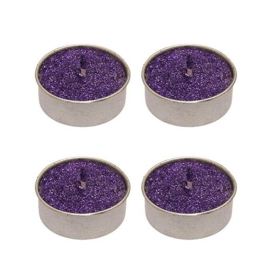 Purple Glitter Tealight Candles (8pk)
