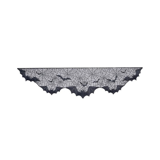 Lace Bat Print Fireplace Drape