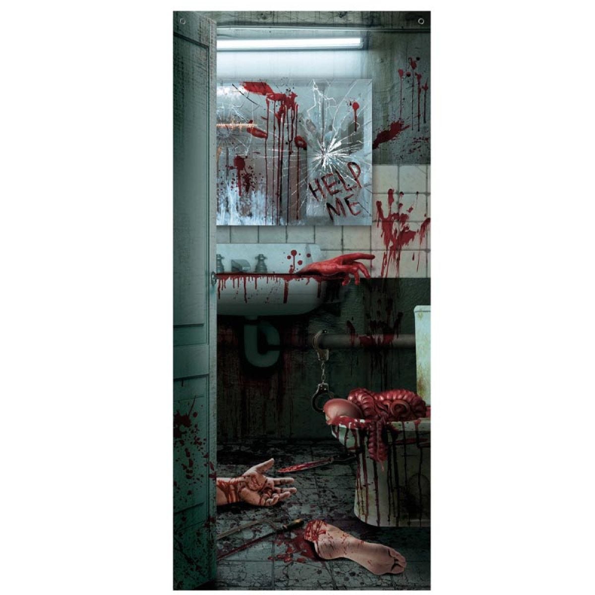 Bloody Bathroom Door Scene