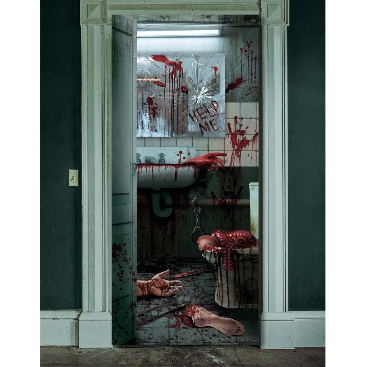 Bloody Bathroom Door Scene