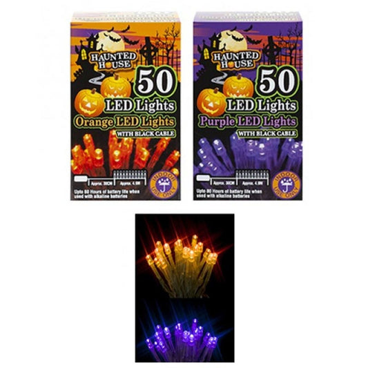 50 LED Orange / Purple Assorted String Lights